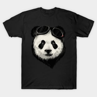 Thug Panda With Swim Goggles animal art T-Shirt
